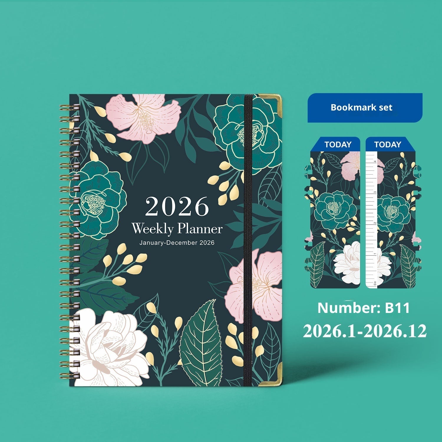 2026 A5 Spiral Diary – English Coil Notebook Planner