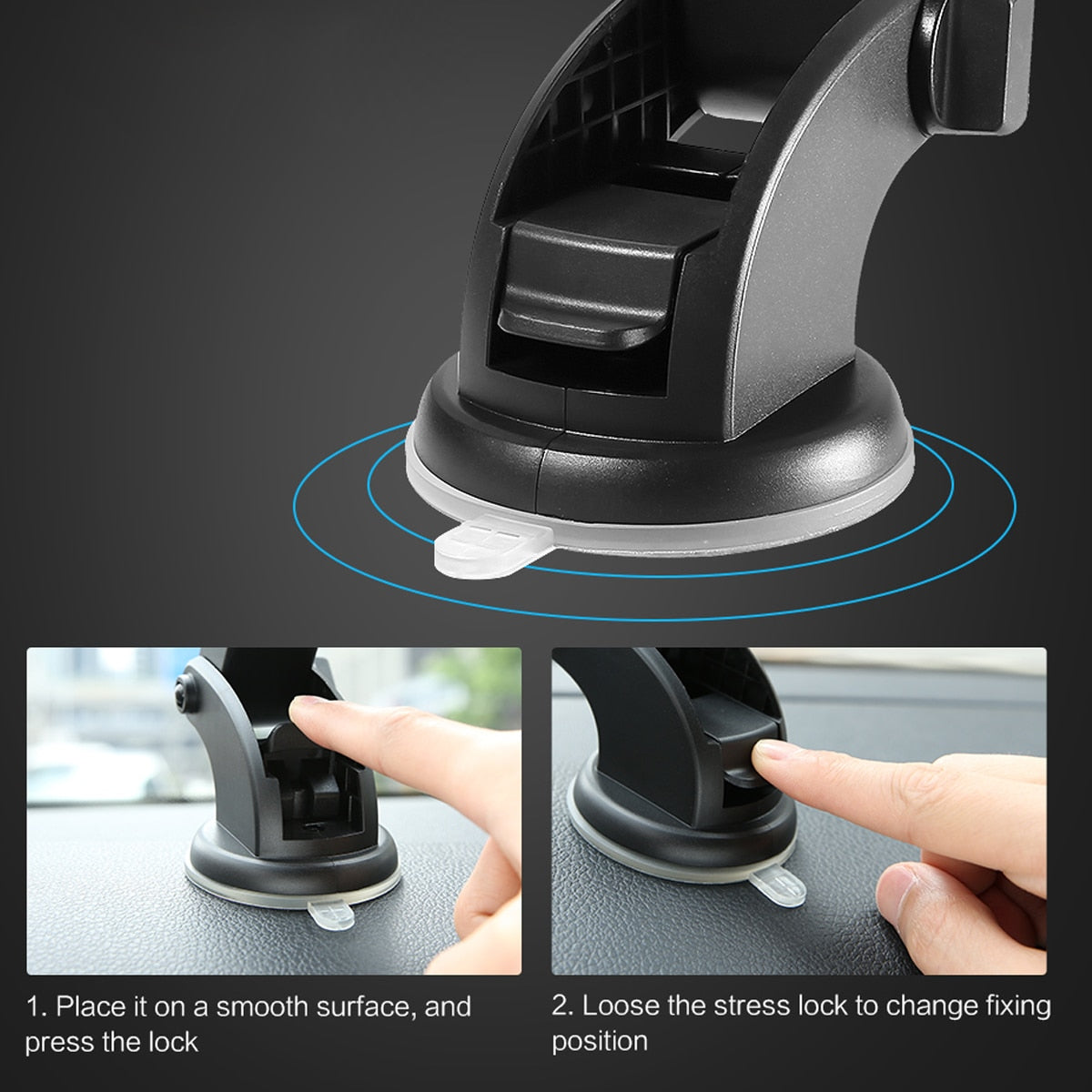 Car Phone Holder Suction Dashboard Mount