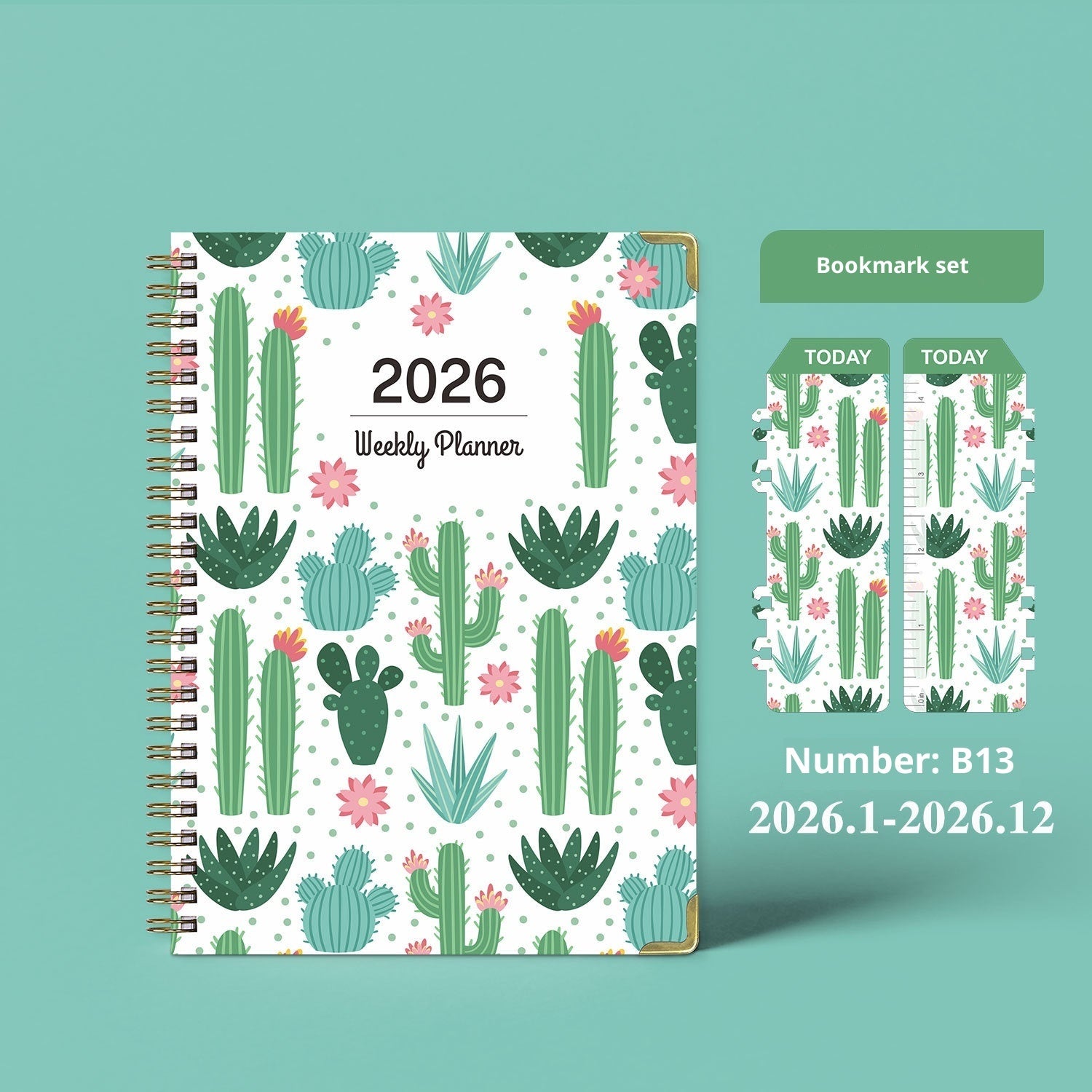 2026 A5 Spiral Diary – English Coil Notebook Planner