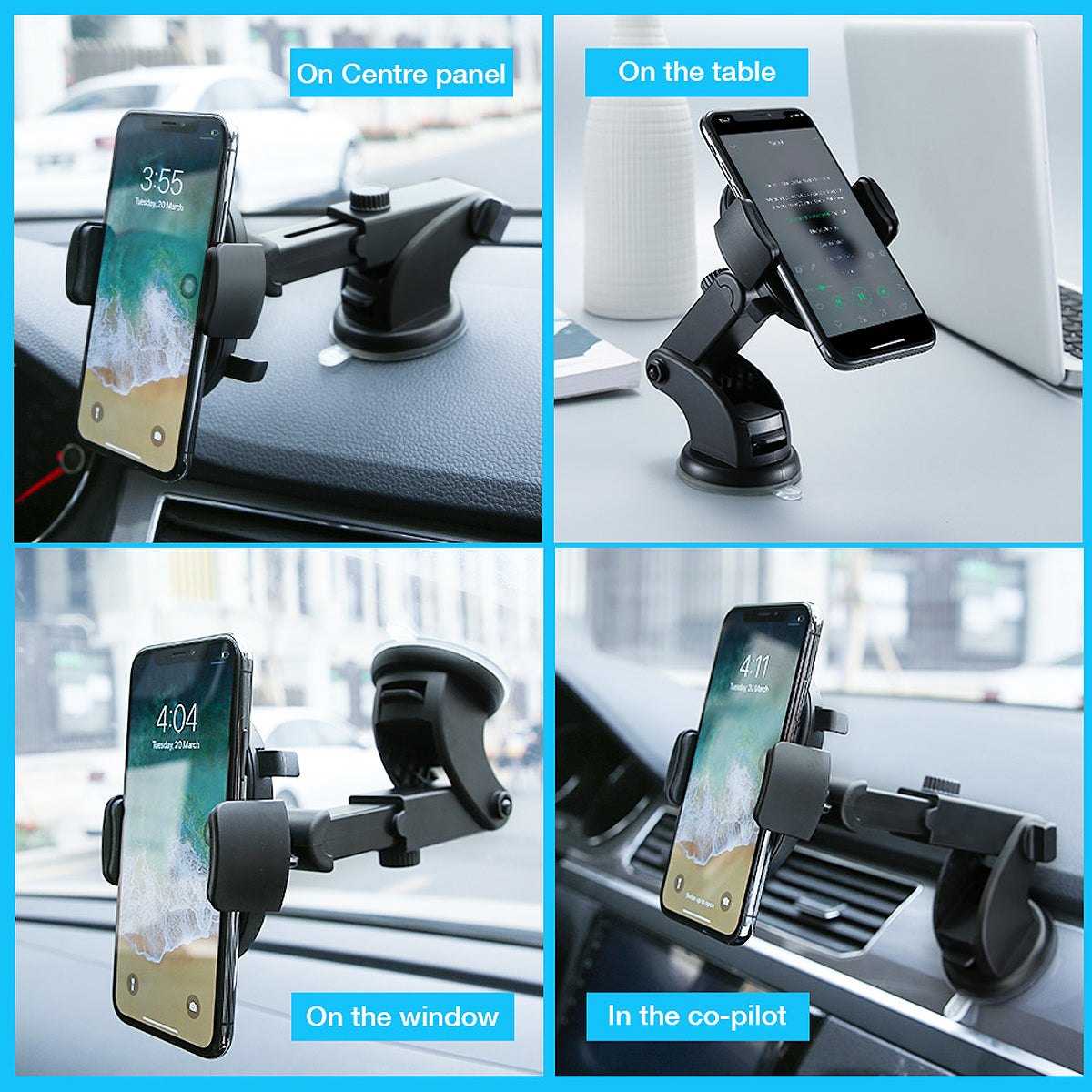Car Phone Holder Suction Dashboard Mount
