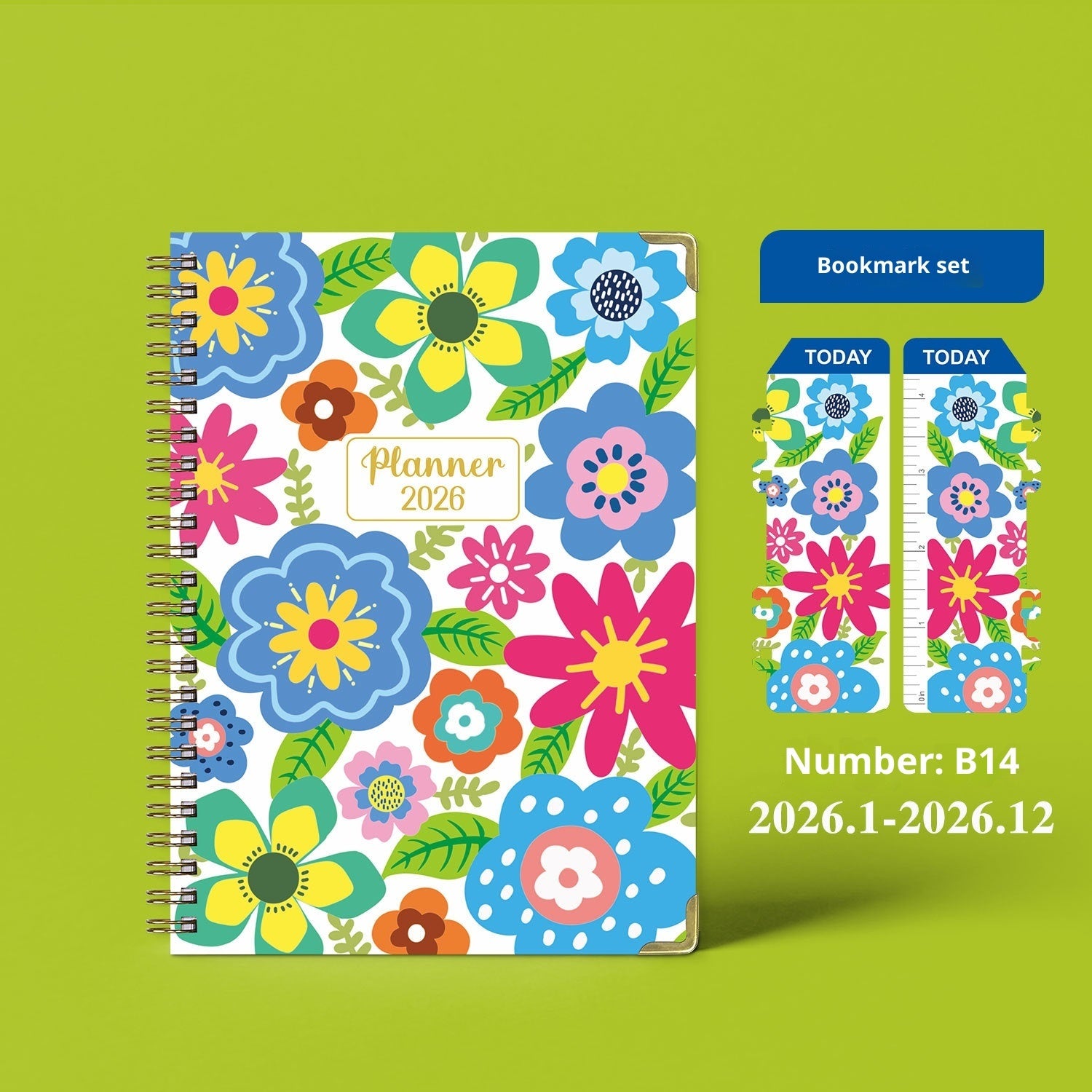 2026 A5 Spiral Diary – English Coil Notebook Planner