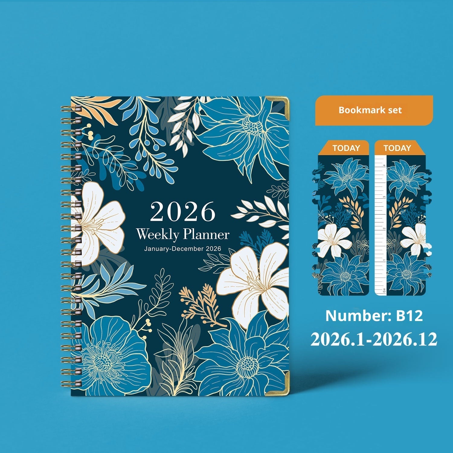 2026 A5 Spiral Diary – English Coil Notebook Planner